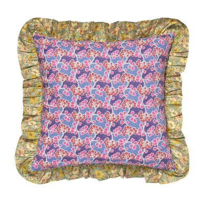 30%Off!! PROJEKTITYYNY◇ PRIMULA POINT 'MADE WITH LIBERTY FABRICS' CUSHION,  BLUE - MaRiet 