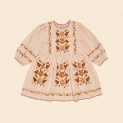 apolina kids 限定コーデュロイ刺繍ワンピース