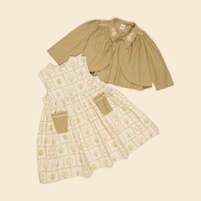 Apolina◇Ada Dress Set - Cabin Quilt Floral Cream/Sage - MaRiet 