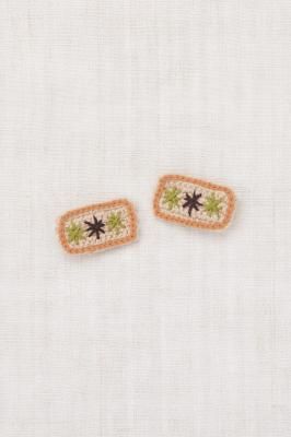 専用♡ハンドメイド パッチワーク クロス╰(*´︶`*)╯♡ Misha and Puff◇ Cross Stitch Rectangle Clip◇ Patina - MaRiet