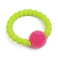 50%Off!! Chewbeads Mercer Rattle (Chartreuse, Punchy Pink)