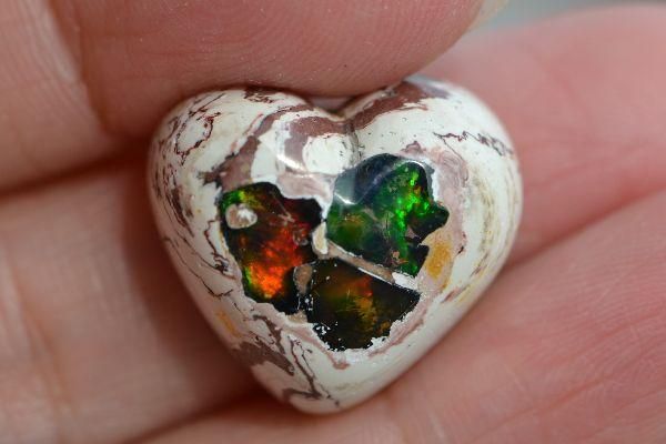 ⭐︎ハンドメイド作家様　カンテラオパール　ハートシェイプリング　天然石 ⭐︎ハンドメイド作家様 カンテラオパール ハートシェイプリング