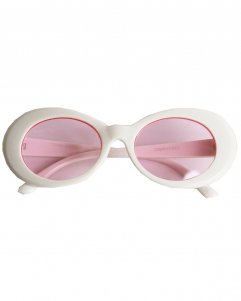 Oval Sunglasses White/Pink