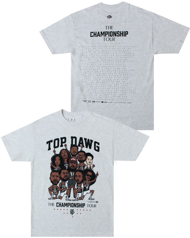 TDE Championship Tour Cartoon T Shirt Grey