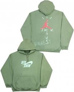 Cactus Jack  Jordan Highest Travis Scott Official Hoodie - Olive