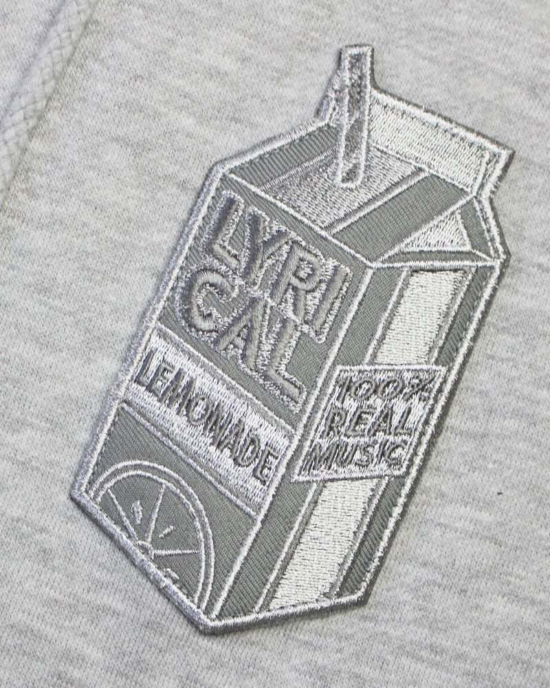 Lyrical Lemonade The Monochrome Carton Patch Hoodie - Ash Grey