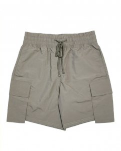 Elwood Clothing Matte Nylon Cargo Shorts - Grey Brown