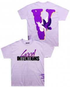 Nav Official x Vlone Good Intentions Dones T-Shirt - Purple