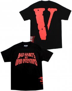 Nav Official x Vlone  Bad Habits T-Shirt - Black