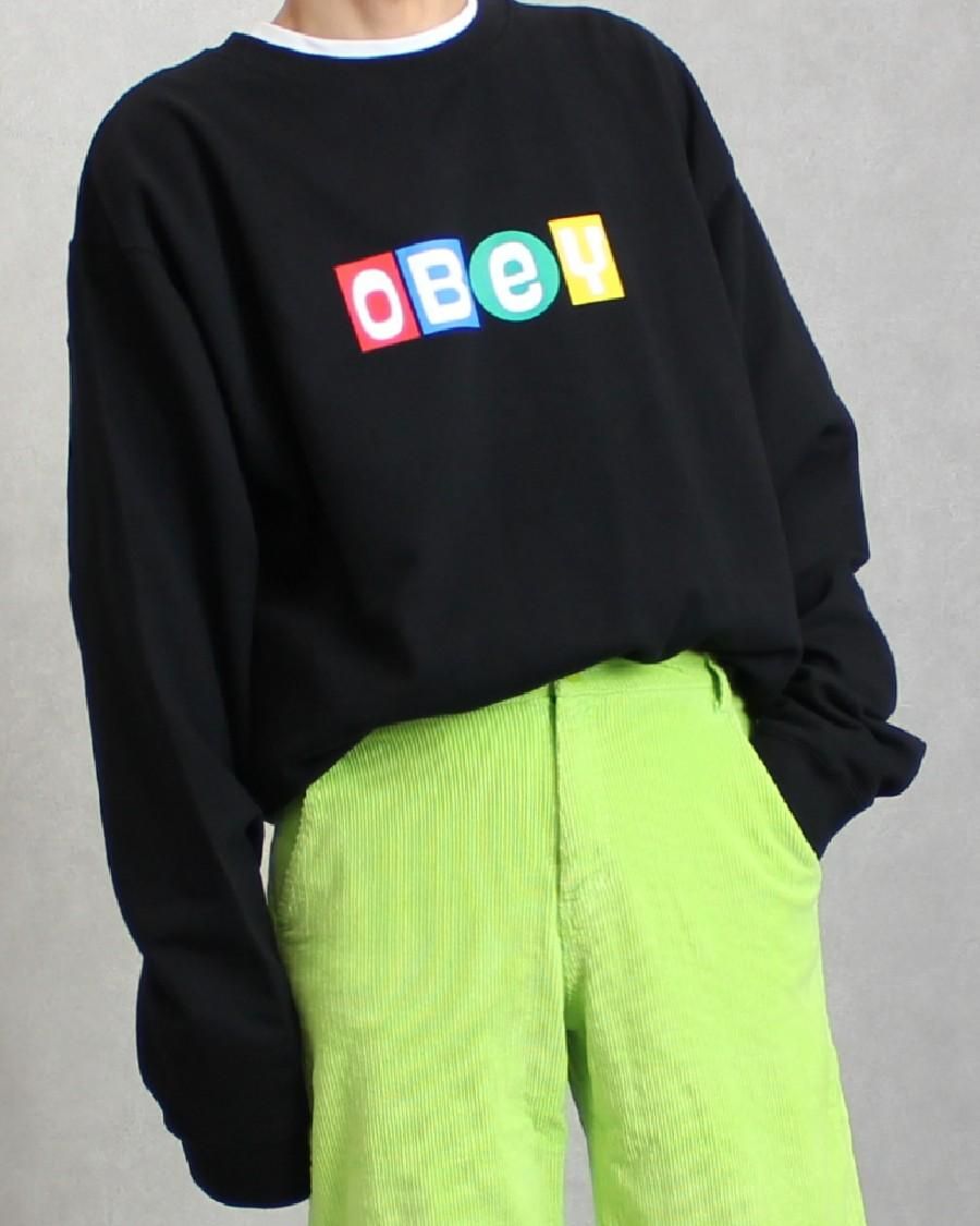 Obey Blocks Logo Crew Neck Sweat オベイ