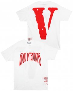 Nav Official x Vlone Good Intentions T-Shirt - White/Red