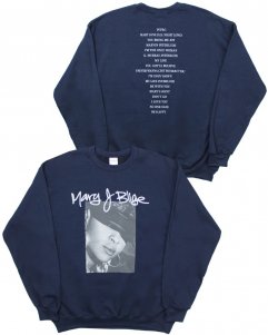 Mary J. Blige Official My Life 25th Anniversary Crew Neck Sweat - Navy  