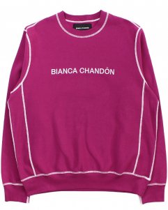Bianca Chandon Contrast Stitch Logo Crew Neck Sweat 