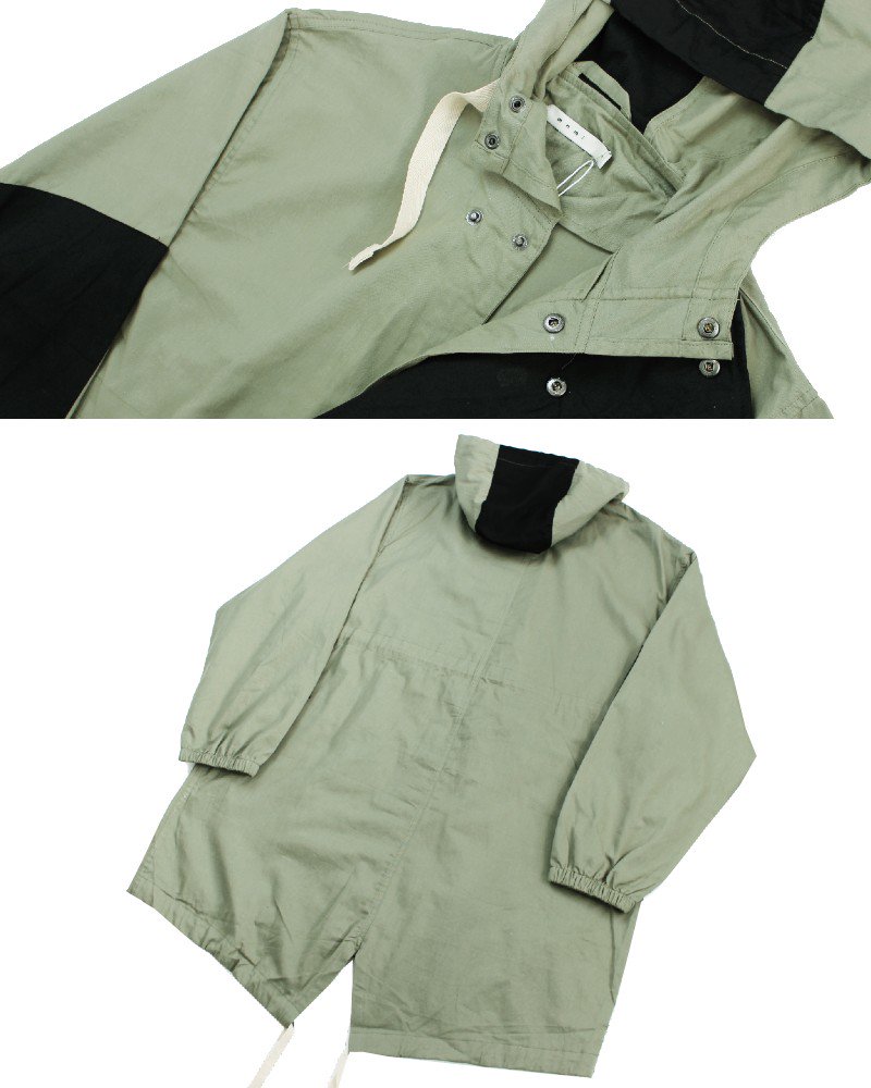 mnml Lightweight Paneled Trench - Green/Black