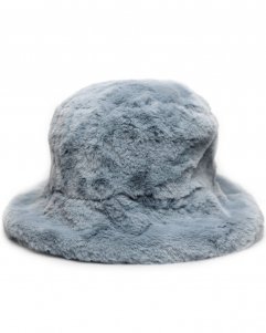 Faux Fur Bucket Hat - Light Blue
