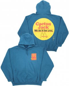Cactus Jack Travis Scott Official  McDonald's Sticker Hoodie - Legion Blue