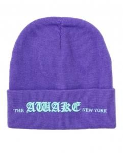 Awake NY Old English Logo Beanie - Violet