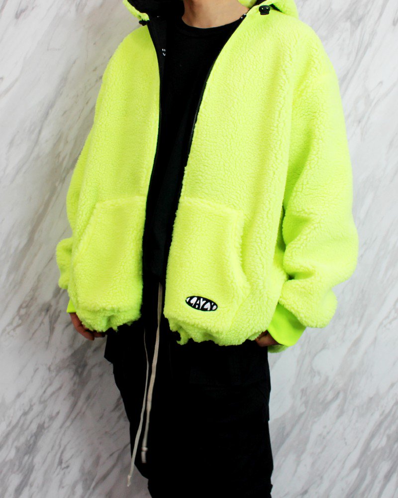 Lazy Oaf Arcade Fluro Hoodie Jacket - Neon