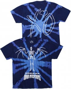 XO Nav Official Good Intentions I Got Bad Habits Tie Dye T-Shirt - Blue