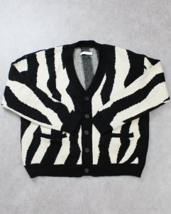 mnml Zebra Cardigan Sweater - Black
