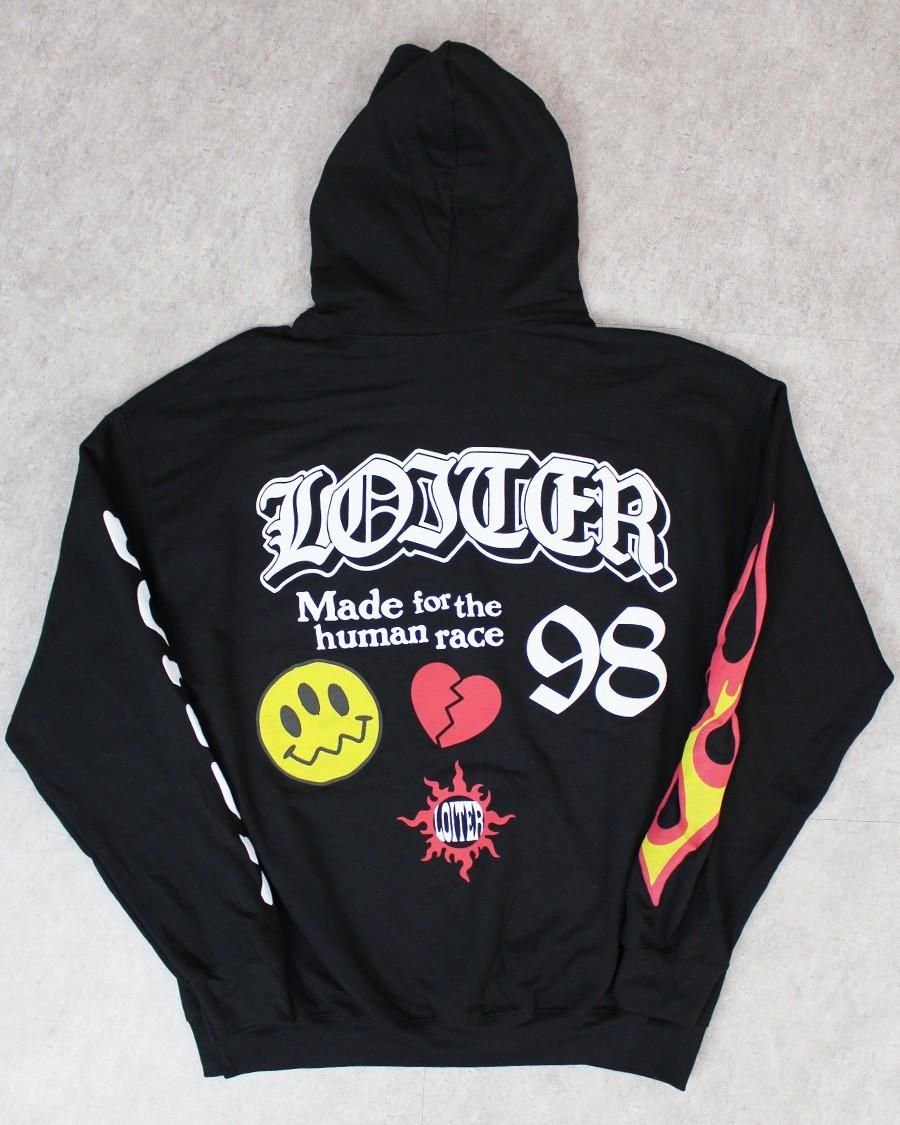 LOITER Euphoric Multi Logo Hoodie パーカー Loiter NYC 'Euphoric Multi Logo Hoodie' available in Brown