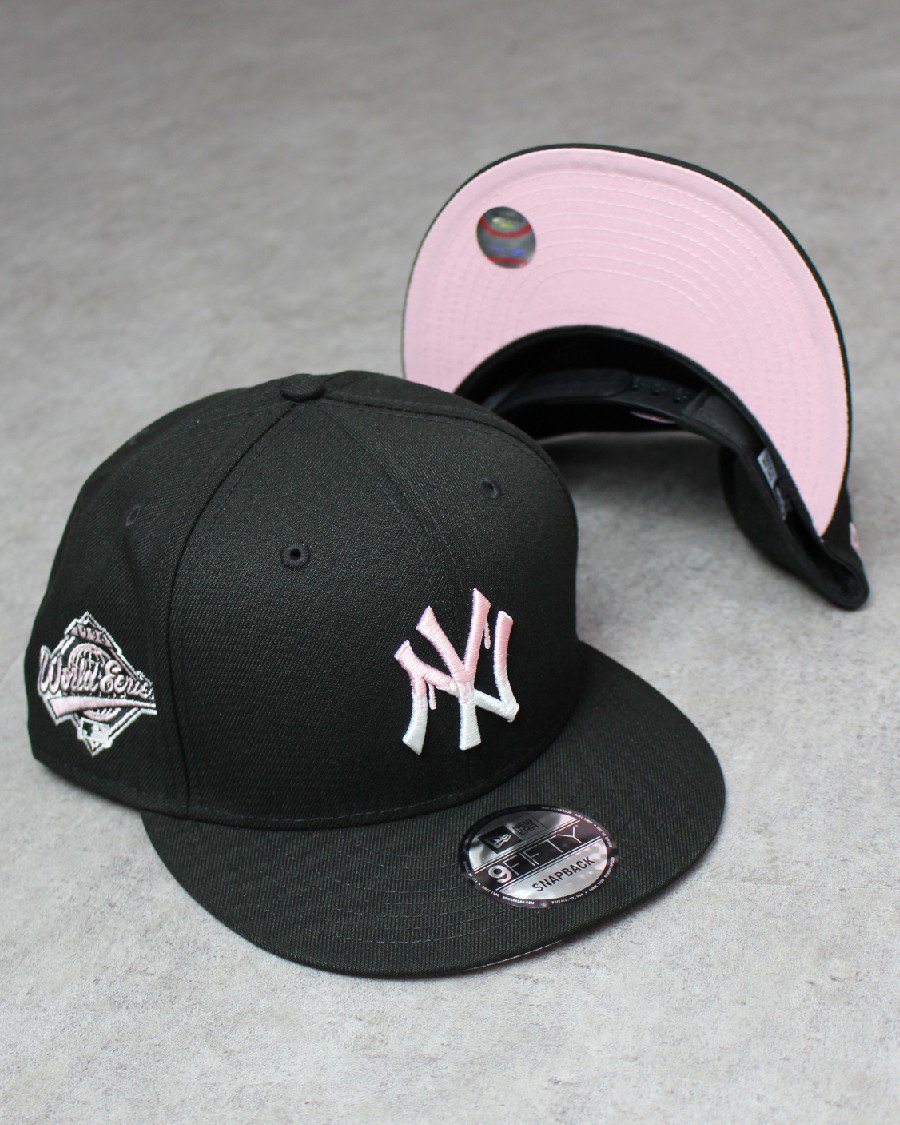 New Era 9Fifty New York Yankees Pink Drip Logo Snapback Cap ...