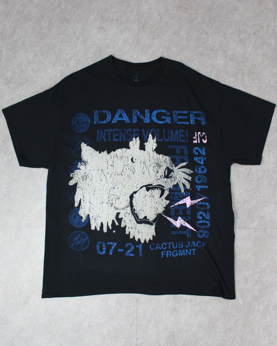 Travis Scott Cactus Jack For Fragment Danger T-Shirt - Black