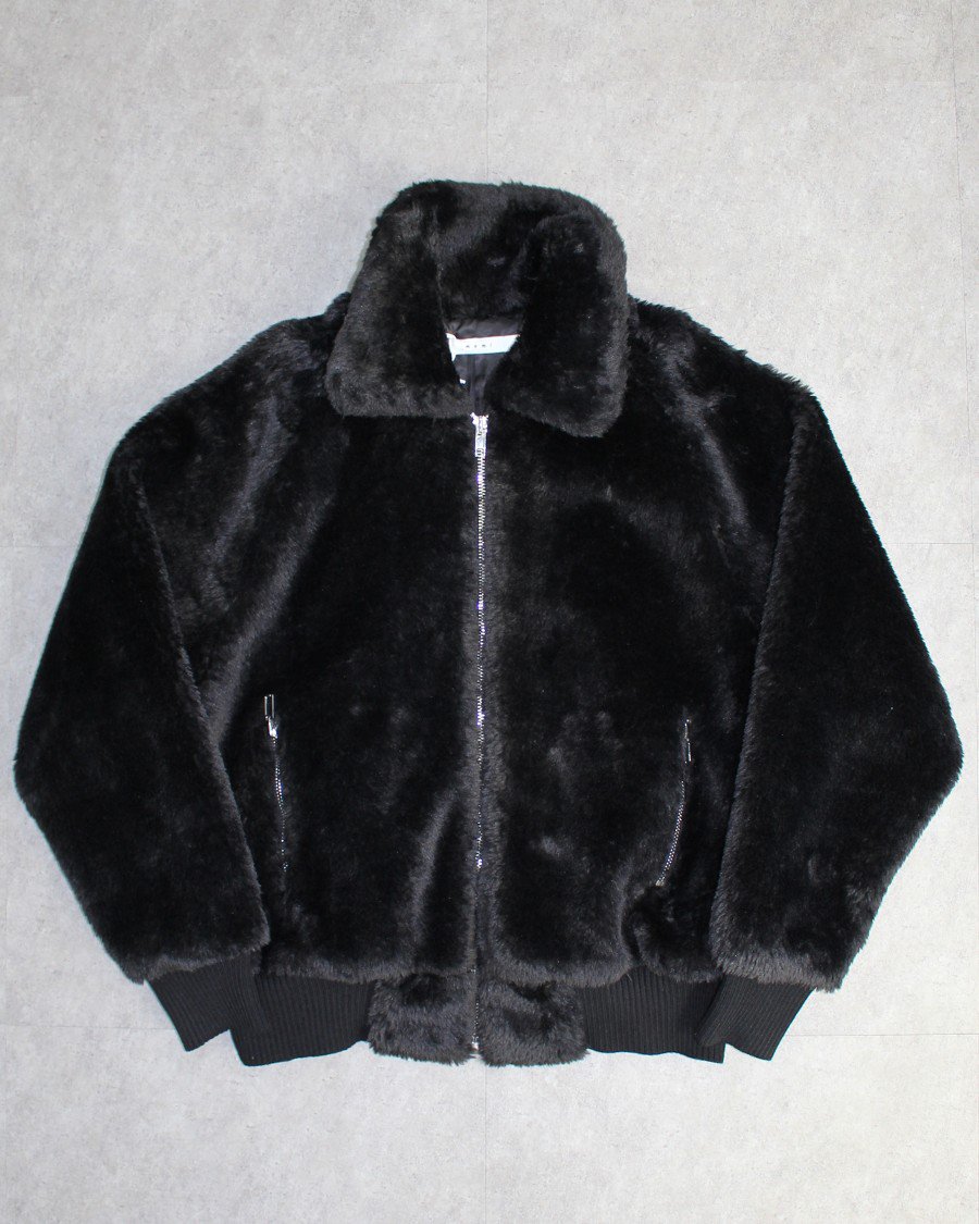 mnml Faux Fur Jacket - Black