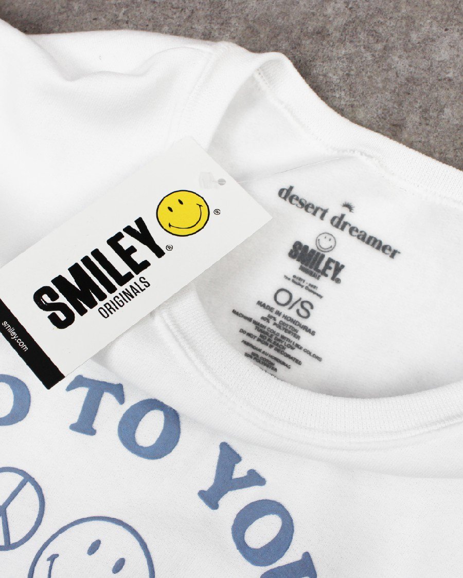 desert dreamer BE KIND TO YOUR MIND Smiley Crew Sweat - White