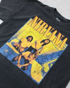 Nirvana Photo Acid Wash Vintage T-Shirt - Black Wash