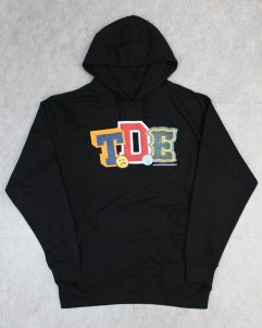 TDE(Top Dawg Entertainment) Printed Logo Hoodie - Black