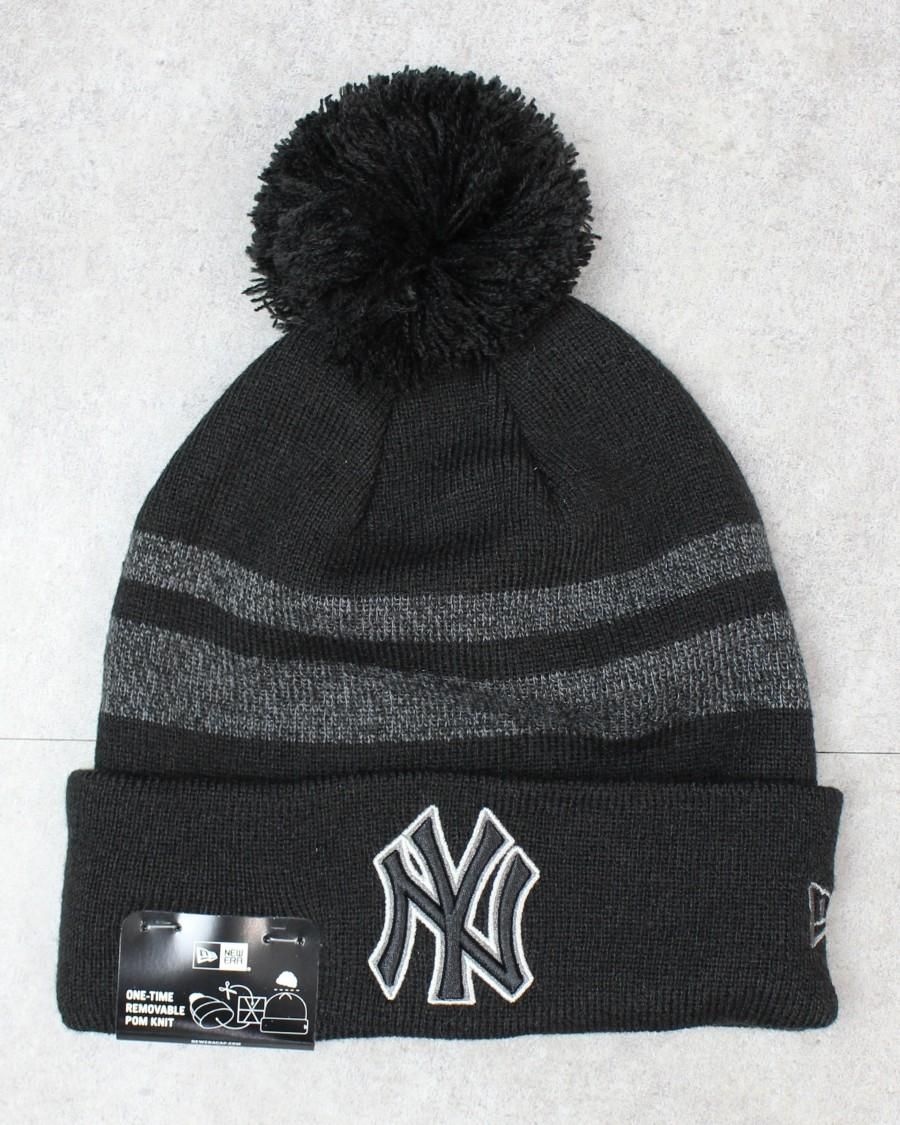 New Era New York Yankees Pom Pon Knit Beanie - Black