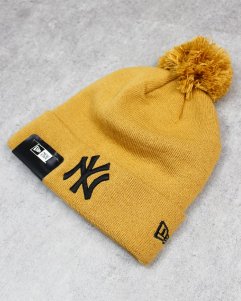 New Era New York Yankees Pom Pon Knit Beanie - Wheat