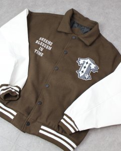 CZ UNTP Time Patches Varsity Jacket - Brown/White