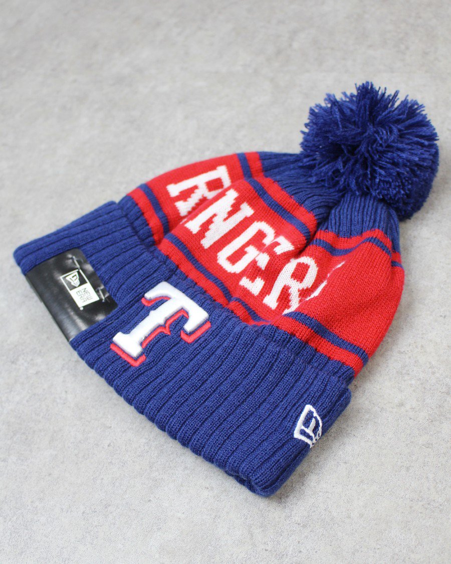 New Era Texas Rangers Pom Pon Knit Beanie