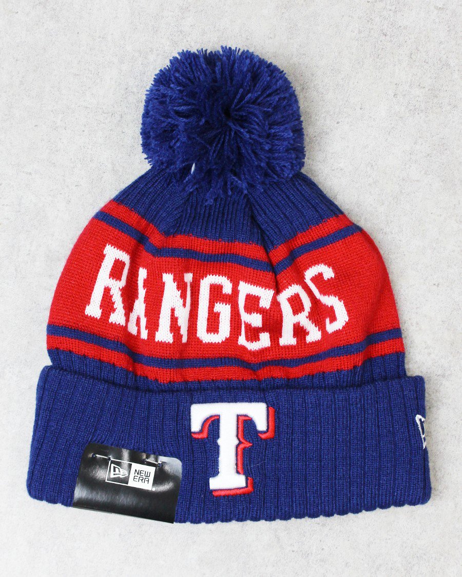 New Era Texas Rangers Pom Pon Knit Beanie