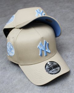New Era New York Yankees 9Forty A-Frame Snapback Cap - Beige/Sky
