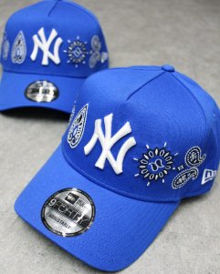 New Era New York Yankees 9Forty A-Frame Paisley Snapback Cap - Blue