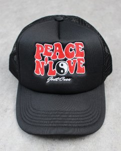 Goat Crew Peace N Love Trucker Snapback Cap - Black