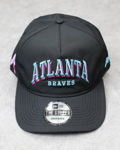 New Era Atlanta Braves Neon Nights Prolight Old Golfer Snapback Cap - Black/Neon