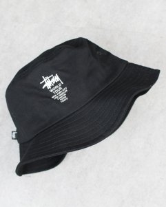 STUSSY World Tour Bucket Hat - Black