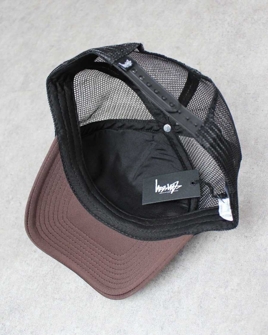 STUSSY Stock Trucker Snapback Cap - Brown/Black