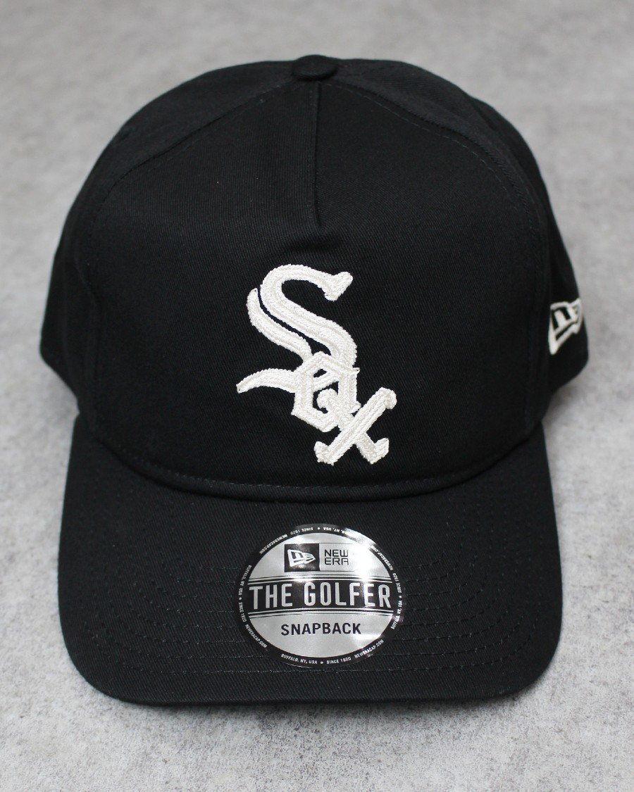 New Era Chicago White Sox Chainstitch Old Golfer Snapback Cap - Black