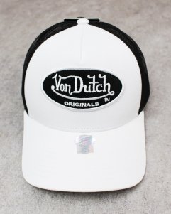 Von Dutch Trucker Snapback Cap - White/Black
