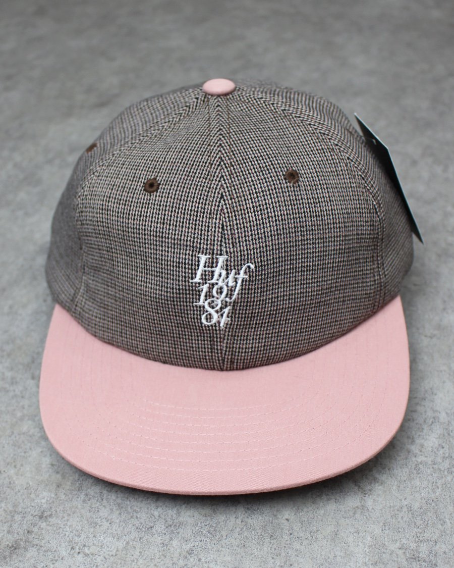 HUF Micro Houndstooth 6 Panel Cap - Pink/Brown