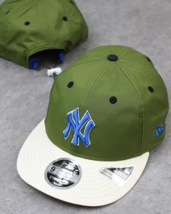 New Era New York Yankees Retro Crown Strapback Cap - Olive/Cream