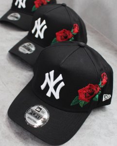 New Era New York Yankees 9Forty A-Frame Rose Snapback Cap - Black