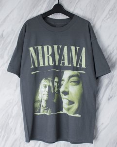 Nirvana Torn Edge T-Shirt - Charcoal Grey