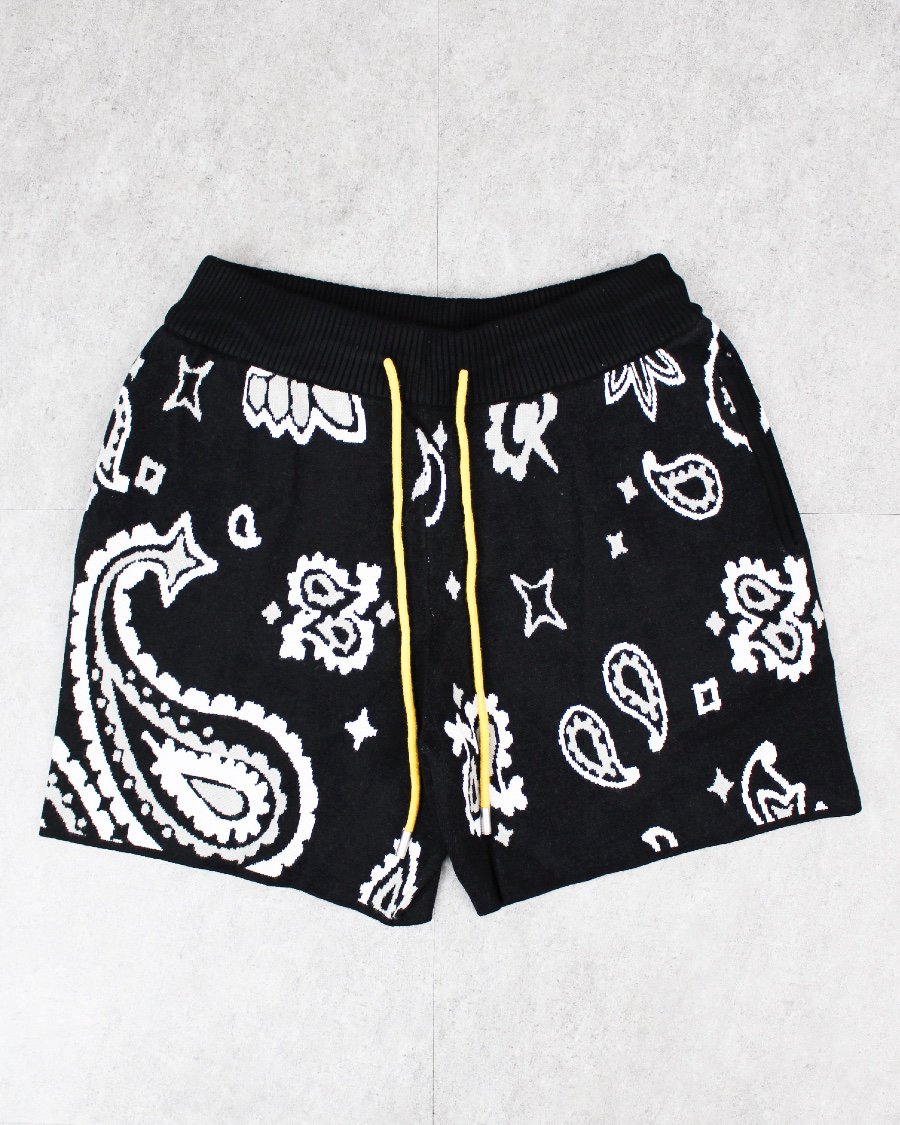 mnml Paisley Knit Shorts - Black