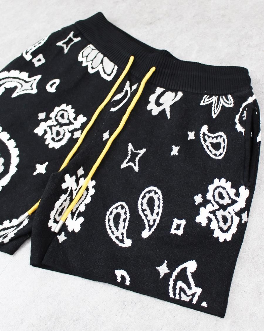 mnml Paisley Knit Shorts - Black